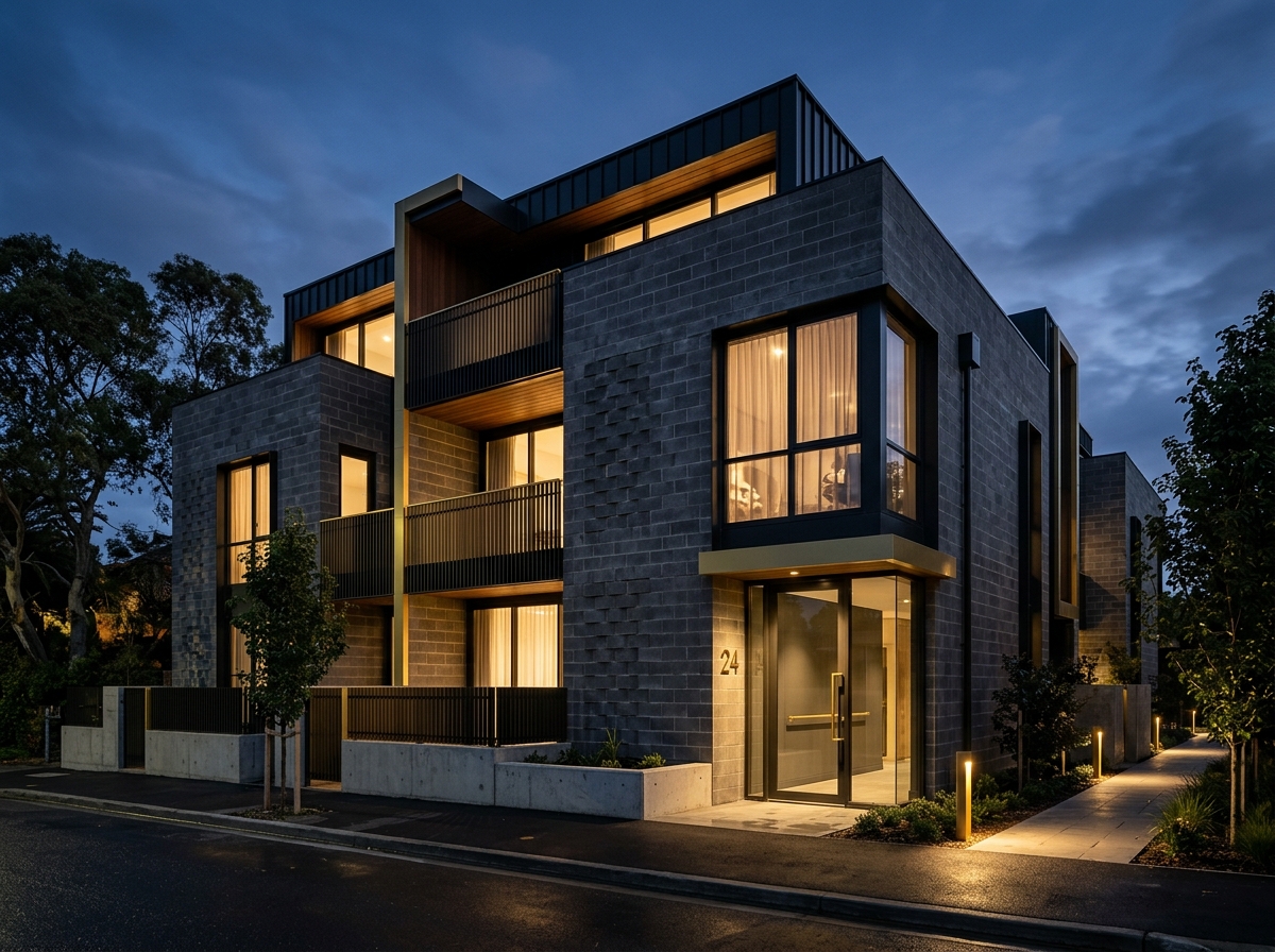 Modern residential building with insulated blocks